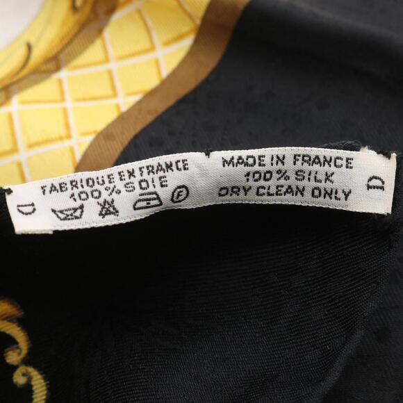 HERMES Authentic Black Silk Scarf - Picture 3 of 4